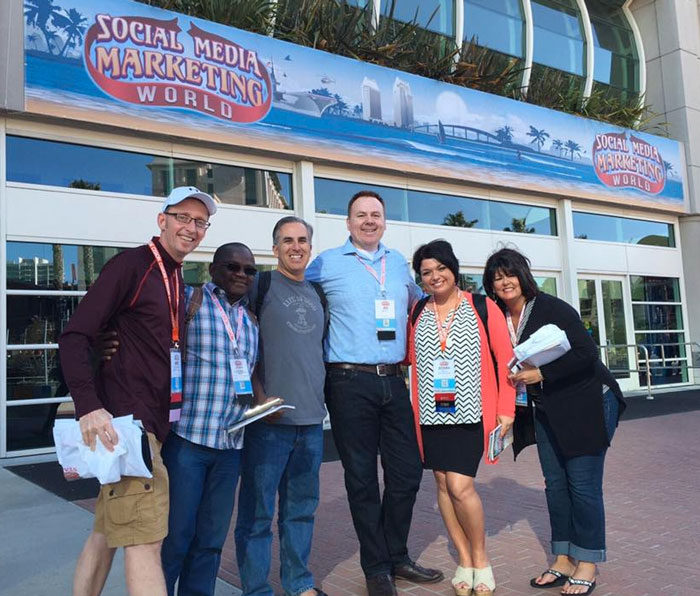 social media marketing world 2016 mike stelzner jed record mike gingerich jessika phillips 